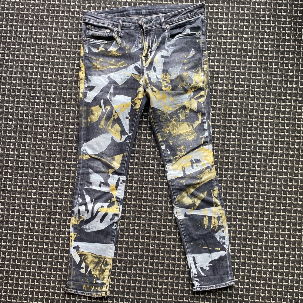 R13 Black Skinny Jeans w custom screen printing